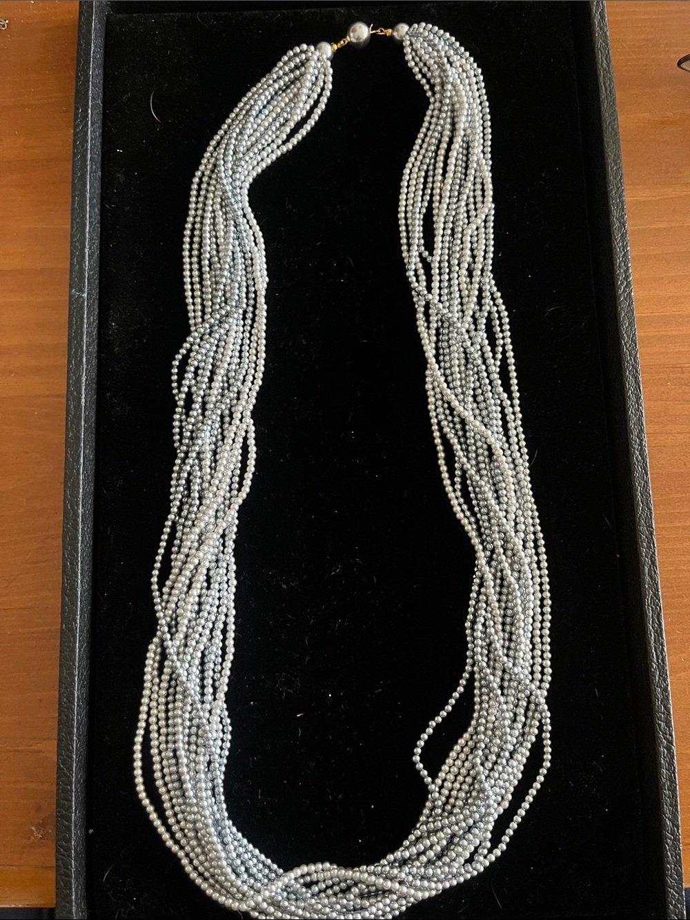 Multi-Strand Silver Bead Necklace - Women's Jewelry